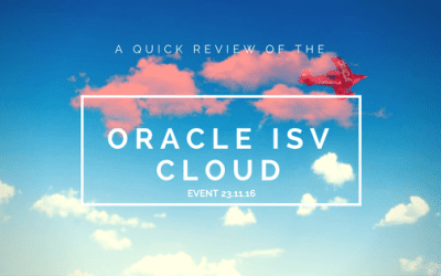 Oracle ISV Cloud Event Review 23/11/16